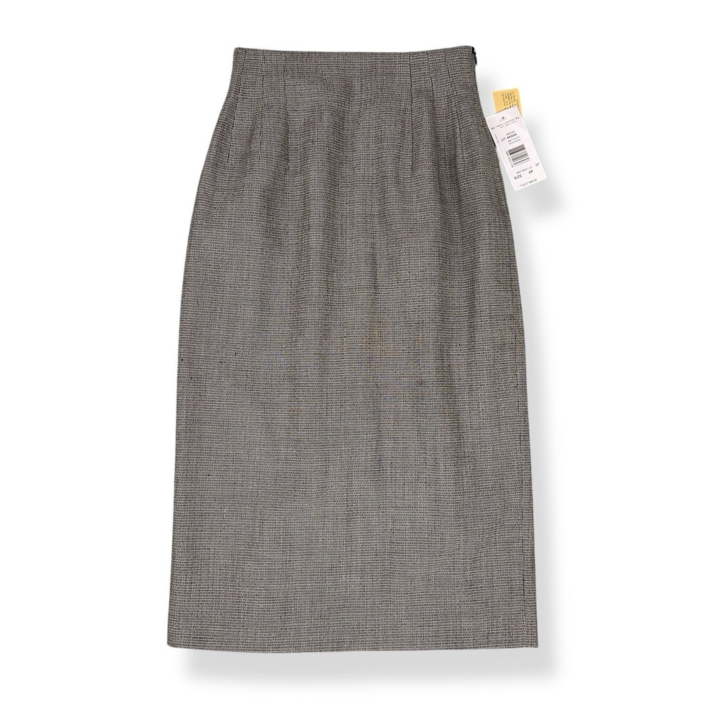 Harve Benard Skirt Women 4P Ivory Black Print High Rise Pencil Midi Vintage NWT